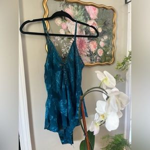 VINTAGE Victorias Secret GOLD LABEL floral bodysuit